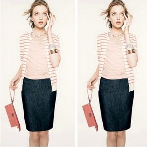 Halogen Navy Denim Pencil Skirt
